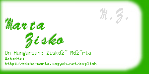 marta zisko business card